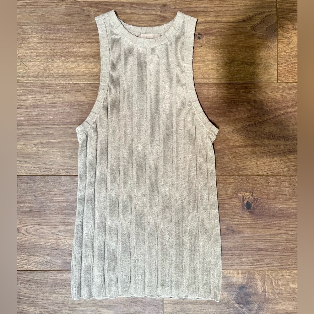 Tan Knitted Tank Sz S